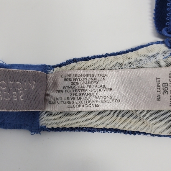 VICTORIA'S SECRET BLUE LACE ANIMAL PRINT BALCONET PUSH UP BRA WOMEN 36B - Picture 12 of 15